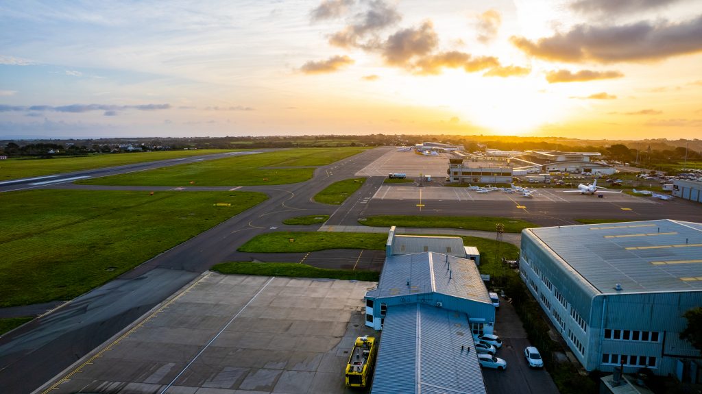 Drone roof inspection at Guernsey Airport